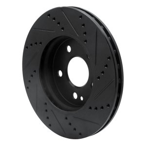 Mercedes-Benz B200 Brake Rotor (1) - Front Left - R1 Concepts - Drilled & Slotted - Black - `06-`11